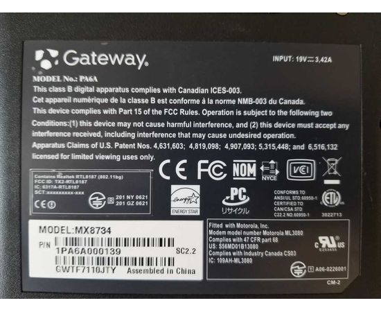  Ноутбук Gateway MX8734 17 &quot;HD + 2GB RAM 80GB HDD, image 9 