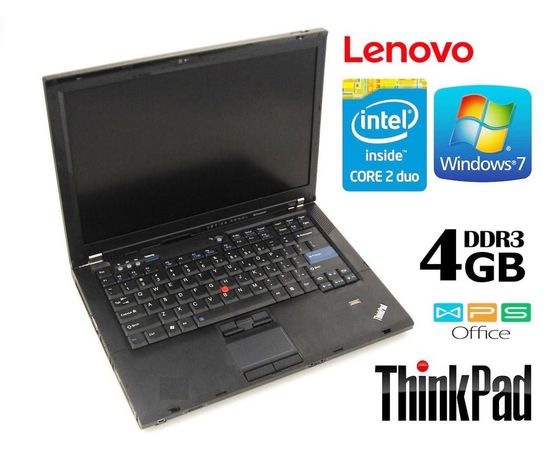  Ноутбук Lenovo ThinkPad T400 14&quot; 4GB RAM 120GB HDD № 2, фото 1 