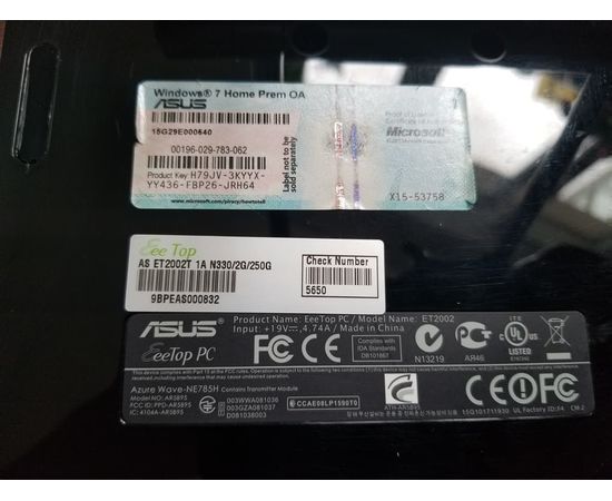  Моноблок Asus EeeTop PC ET2002 20 &quot;4GB RAM 320GB HDD, image 7 