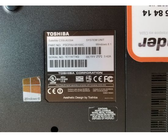  Ноутбук Toshiba Satellite C55T-A 15 &quot;i3 4GB RAM 250GB HDD, image 6 