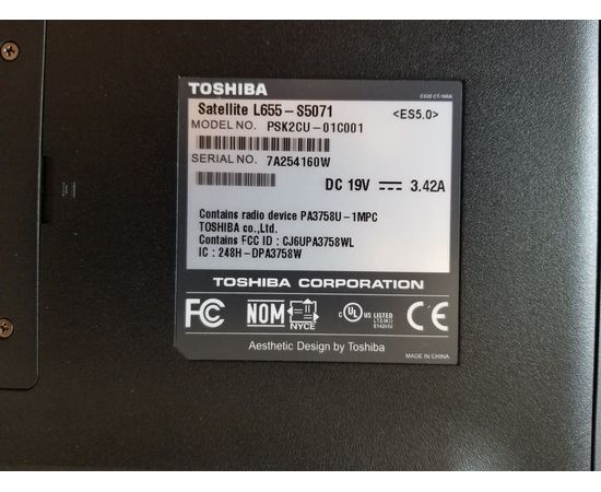  Ноутбук Toshiba Satellite L655-S5071 15 &quot;i3 4GB RAM 320GB HDD, image 9 