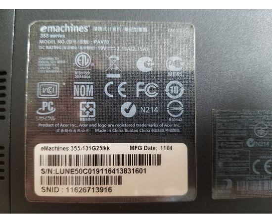  Ноутбук Emachines Pav70 10&quot; 2GB RAM 250GB HDD, фото 5 